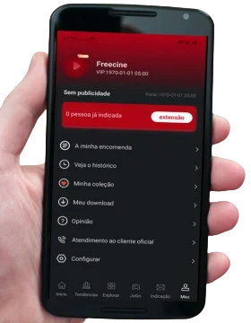 Menu nosso Espaço Pessoal no Freecine